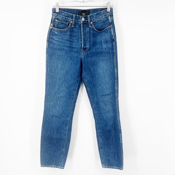 3x1 Kenzie Claudia Slim Fit Cropped Jeans High Rise - Picture 1 of 9